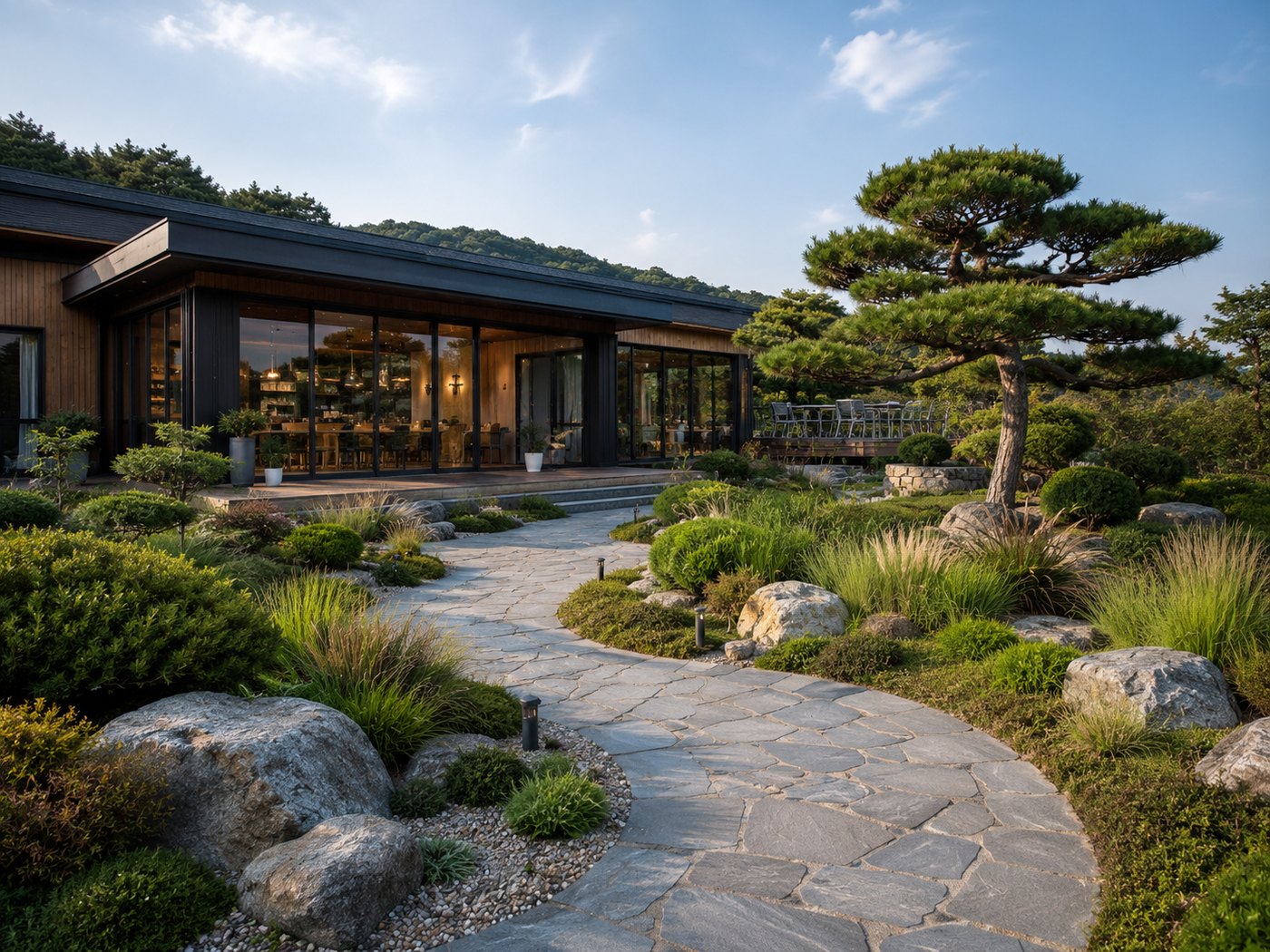 카페 마당·판석길 예시 (컨셉 이미지)